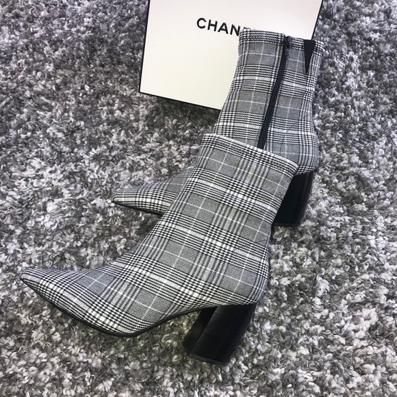 Jeffrey Campbell Sport Plaid Pointy Toe Bootie in Gray - Picture 7 of 17
